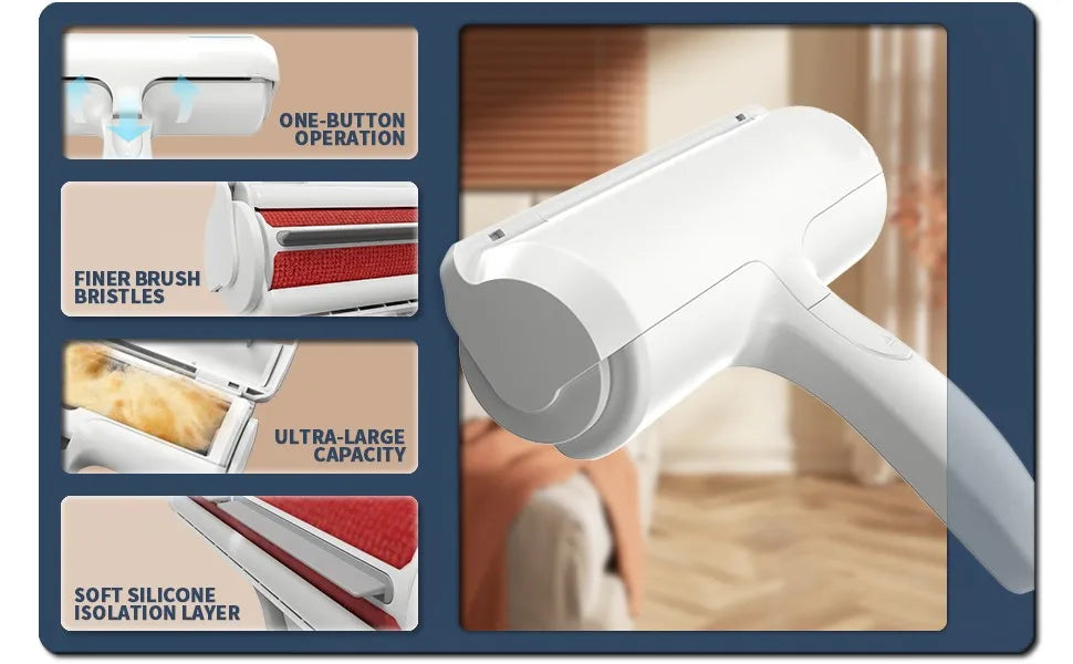 Reusable Pet Hair Remover Roller – Fast, Mess-Free Fur Cleanup for Furniture, Clothes & Car Seats