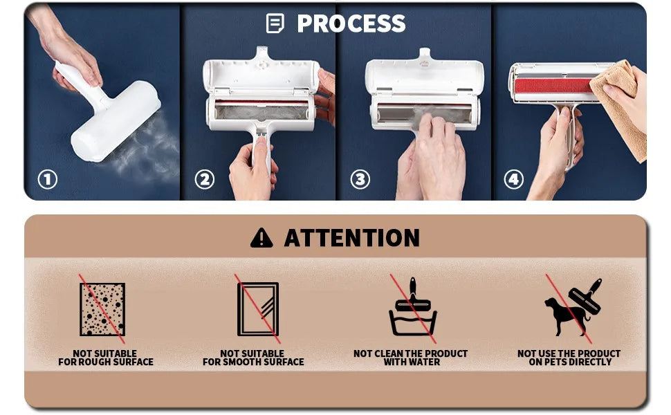 Reusable Pet Hair Remover Roller – Fast, Mess-Free Fur Cleanup for Furniture, Clothes & Car Seats